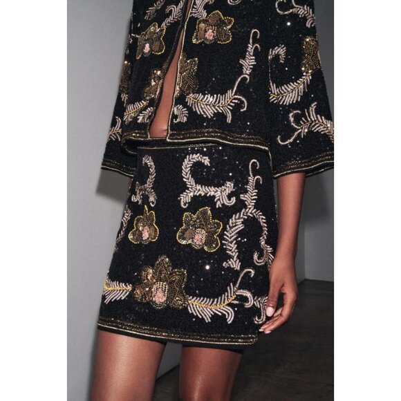 ZARA EMBROIDERED CAPE JACKET - Picture 4 of 9